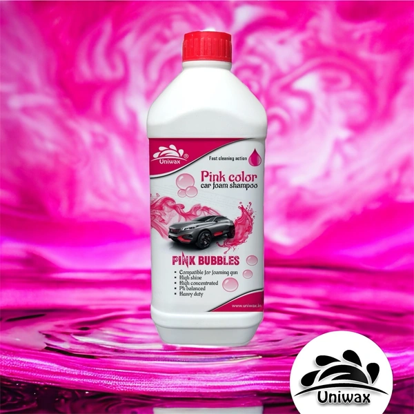 Uniwax color foam wash with wax colour foam car wash shampoo - 1kg, Pink