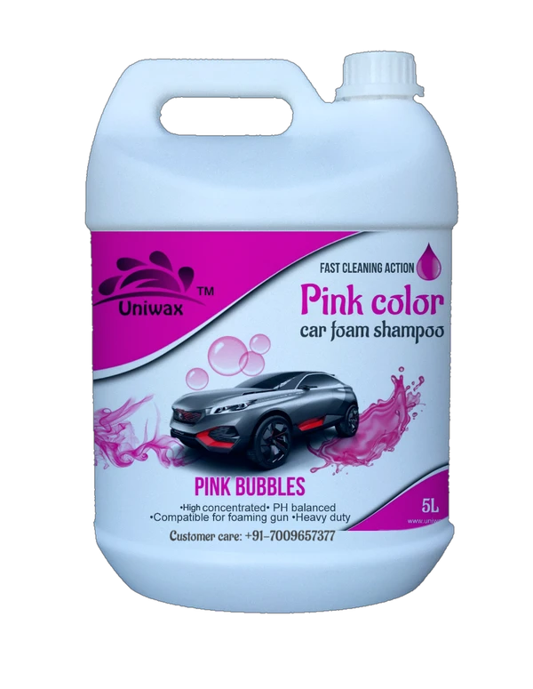 Uniwax color foam wash with wax colour foam car wash shampoo - 5kg, pink