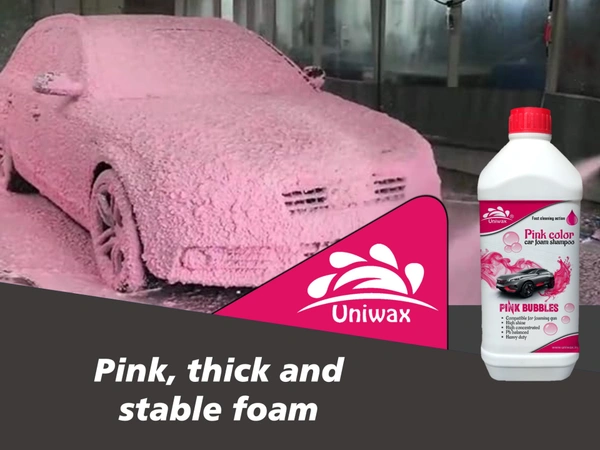 Uniwax color foam wash with wax colour foam car wash shampoo - 1kg, Pink