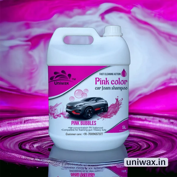 Uniwax color foam wash with wax colour foam car wash shampoo - 5kg, pink