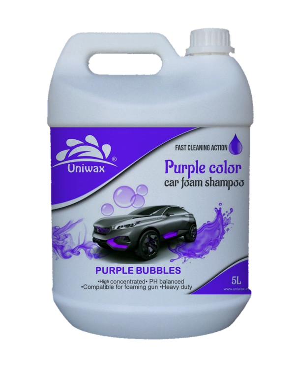 uniwax purple colour foam shampoo with wax / Produces Thick Coloured Foam Car Washing Liquid - 5 KG, Purple