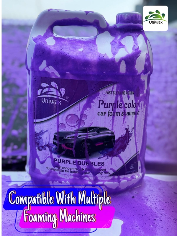 Uniwax color foam wash with wax colour foam car wash shampoo - 5kg, Purple