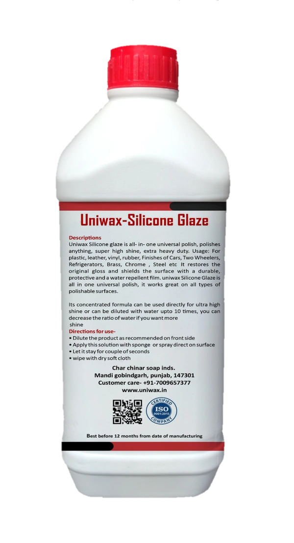 Uniwax Silicone Glaze Car Polish – High Gloss Shine & Protection for Paint, Plastic, Rubber & Leather – Water-Repellent & Long-Lasting Formula - 1 kg