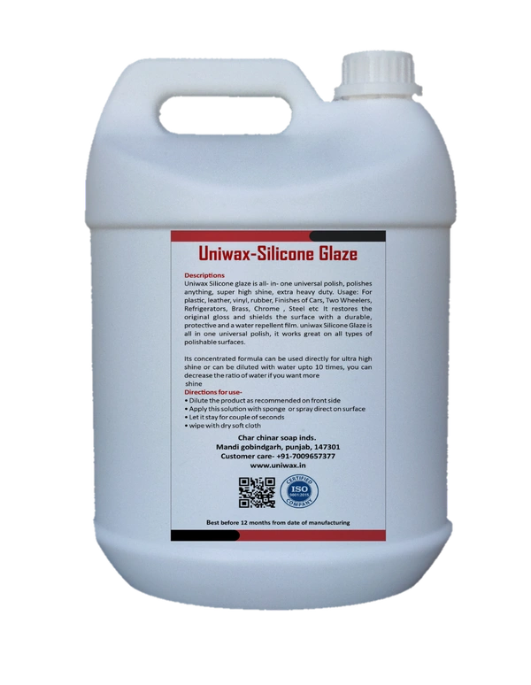 Uniwax Silicone Glaze Car Polish – High Gloss Shine & Protection for Paint, Plastic, Rubber & Leather – Water-Repellent & Long-Lasting Formula - 5kg