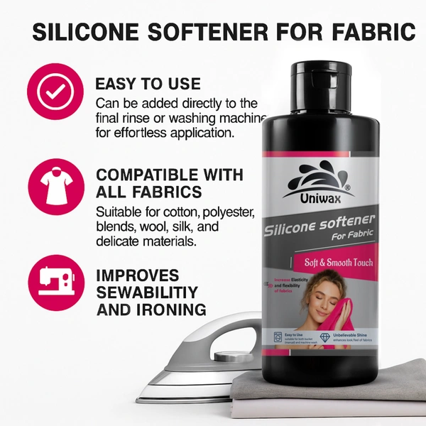 Silicone fabric softener / smooth and shiny fabric finish / long-lasting softness, Reduces ironing effort - 1 KG