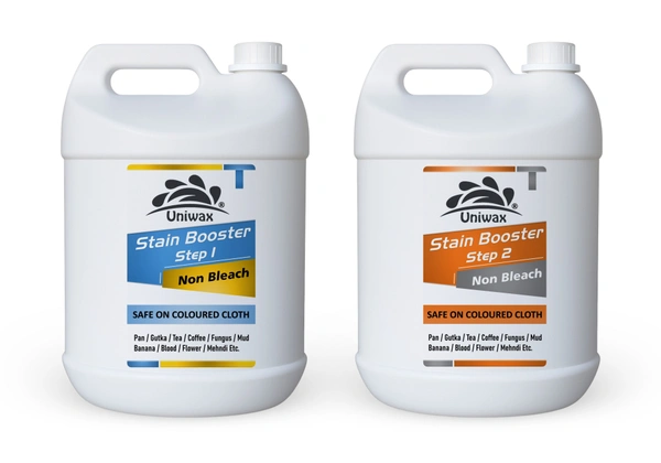 Stain booster for colored cloth  pan, gutka, tea, blood, fungus, milk stain remover - 2.5kg Step-1, 2.5kg Step-2,  Total -5kg
