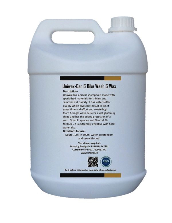 Uniwax Wash & Wax Car Shampoo Foam-Rich Cleaner with Protective Wax Coating - 5kg