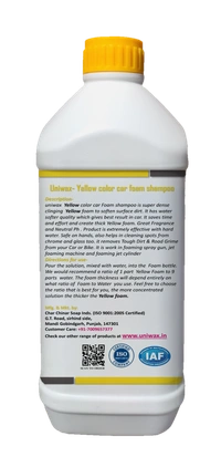 Uniwax color foam wash with wax colour foam car wash shampoo - 1kg, Yellow