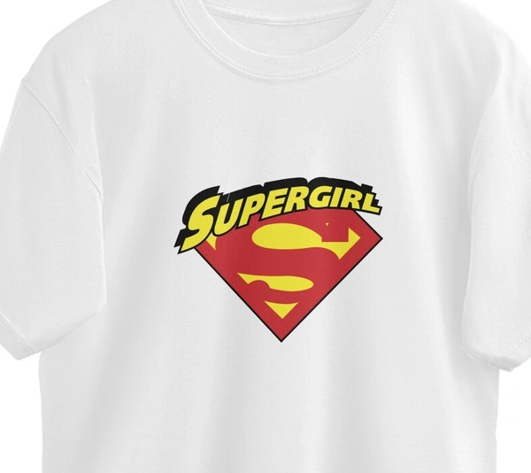 CuteBunny SuperGirl Oversized Tshirt - M, White