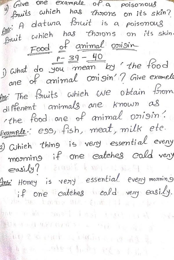 CLASS 4 ENGLISH MEDIUM OUR ENVIRONMENT QUESTION ANSWER PAGE-30-40