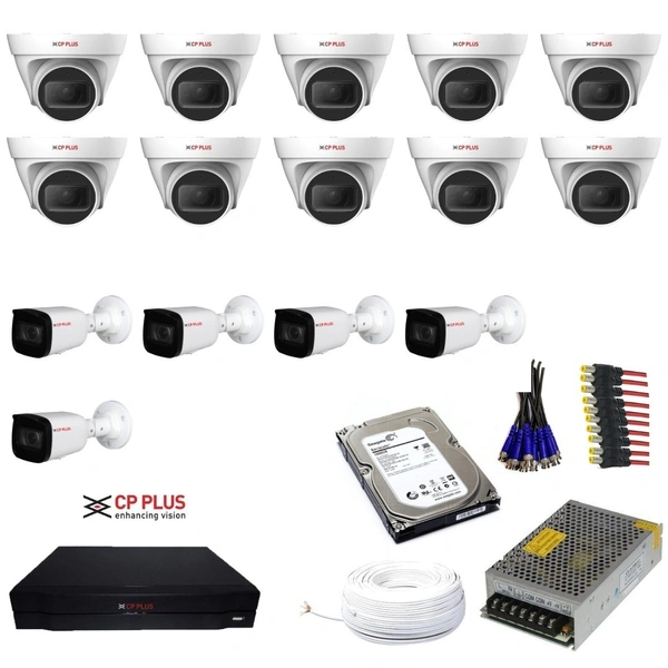 Cp Plus- 10 dome cameras, 5 bullet cameras, 1 harddisk - 