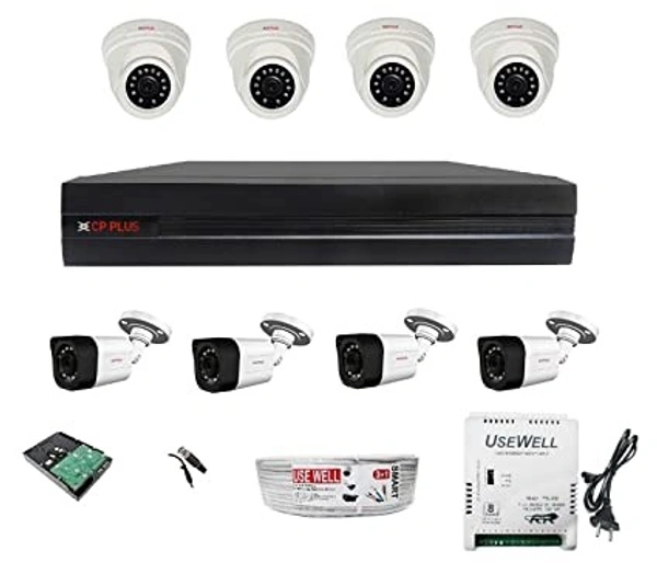  Cp Plus 8 Channel Dvr 4Dome & 4Bullet Setup 