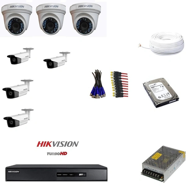 HikVision- 3 dome cameras, 4 bullet cameras, 1 dvr. - 