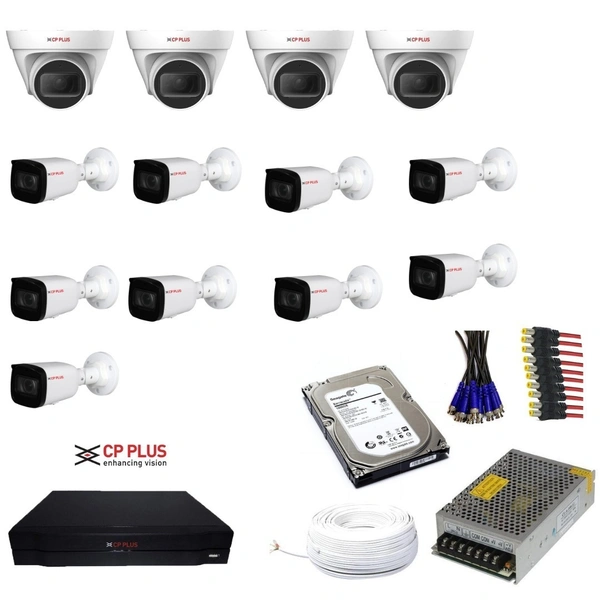 Cp plus- 4 dome cameras, 9 bullet cameras, 1 hard disk,  - 