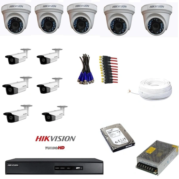 HikVision- 5 Dome cameras, 6 bullet cameras, 1 harddisk, - 