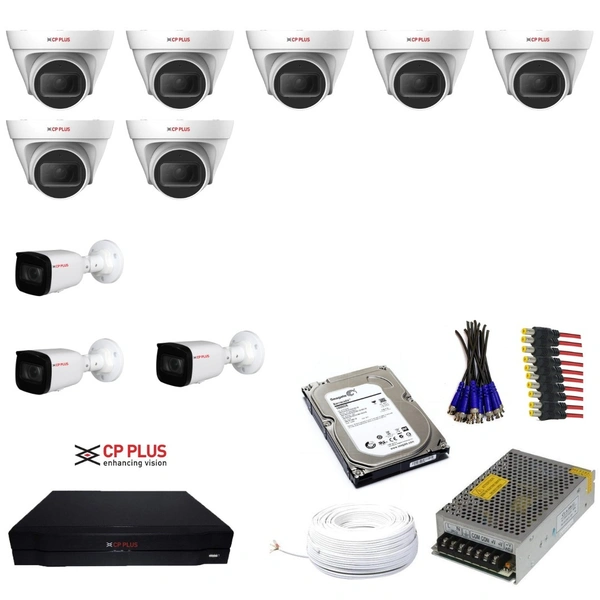 CP plus-7 dome cameras, 3 bullet cameras, 1 dvr, 1 harddisk - 
