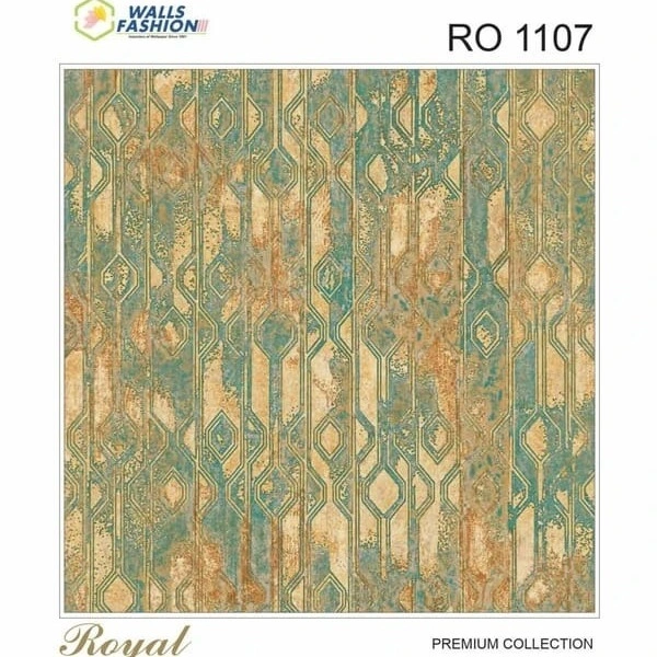 Royal Sophisticated Geometric Grit Wallpaper - 0.53 mtrs X 9.5 mtrs = 54 Sqft, 1.2kgs