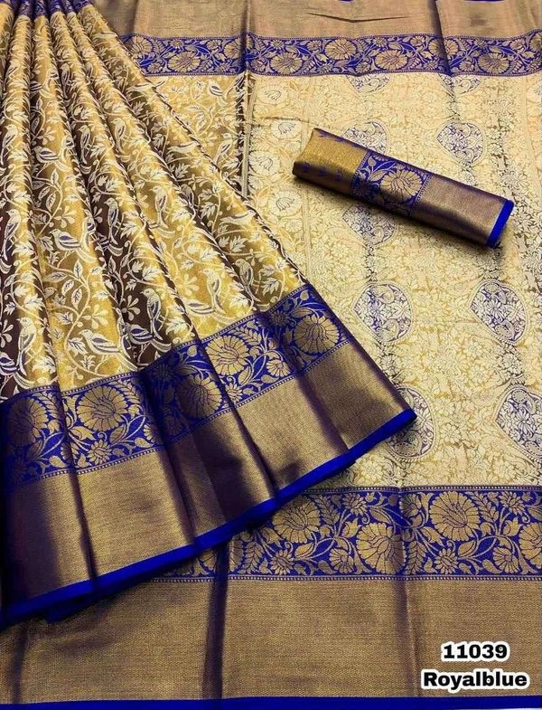 KS0001 Kanjivaram Bridal Silk Saree  - Royal Blue