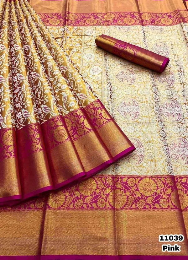 KS0001 Kanjivaram Bridal Silk Saree  - Pink