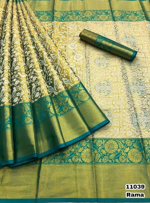 KS0001 Kanjivaram Bridal Silk Saree  - Green