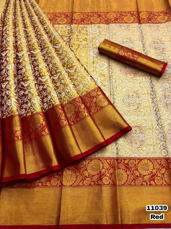 KS0001 Kanjivaram Bridal Silk Saree  - Red