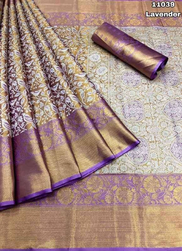 KS0001 Kanjivaram Bridal Silk Saree  - Levender