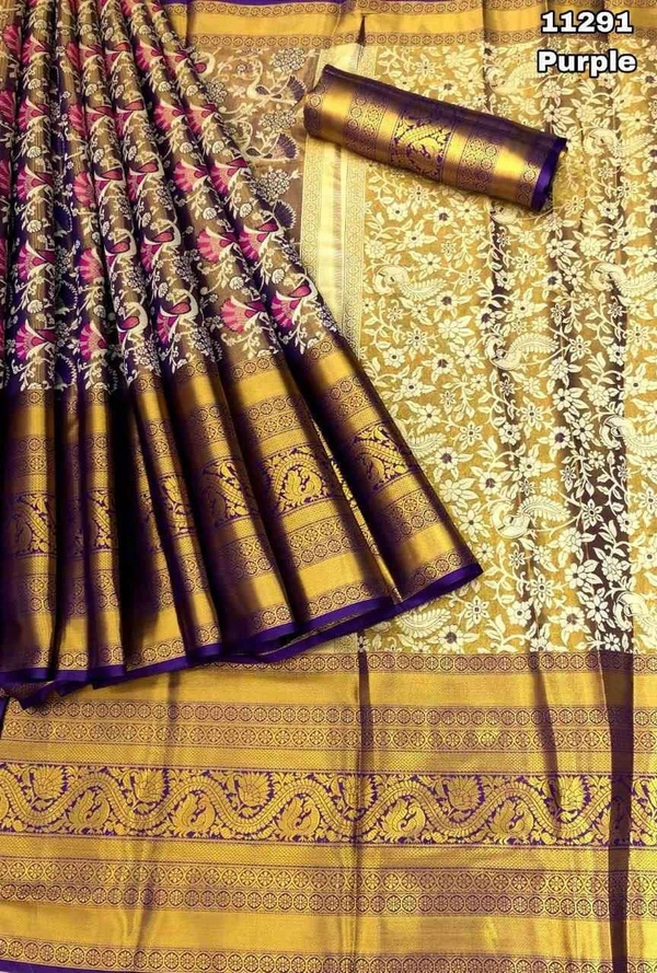 KS0006 Kanjivaram Soft Silk Saree  - Purple