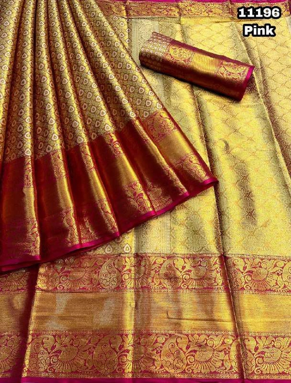 KS0011 Kanjivaram Soft Silk Saree  - Pink