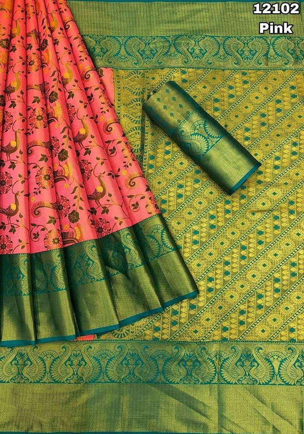 KS0012  Kanjivaram Bridal Silk Saree  - Pink