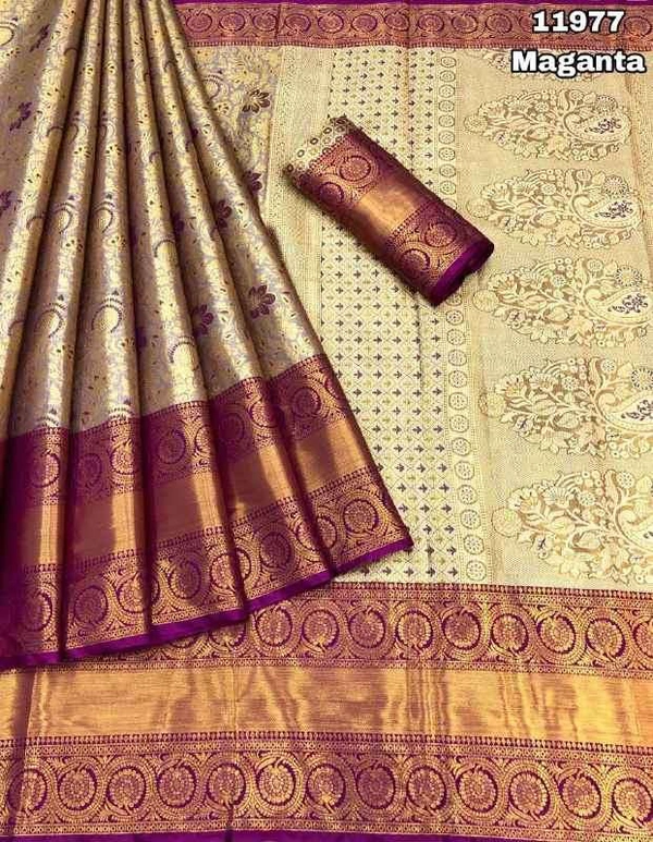 KS0017 Kanjivaram Silk Saree  - Maganta