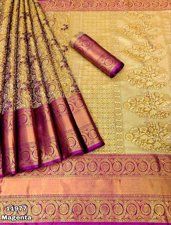 KS0017 Kanjivaram Silk Saree  - Maganta