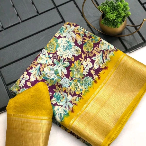 Dola Silk Saree - DSW20001 - NO COD - Yellow