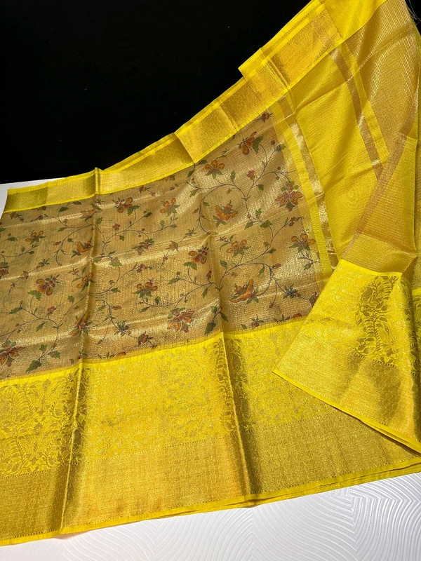 Banarasi Tissue Saree With Kalamkari Print - KTS002