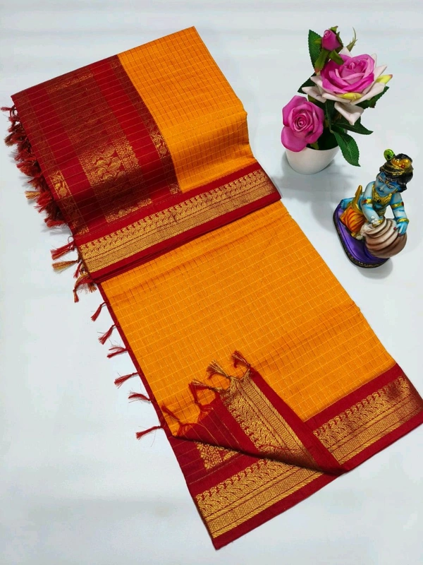 Checked Kalyani Cotton Saree - KC0003