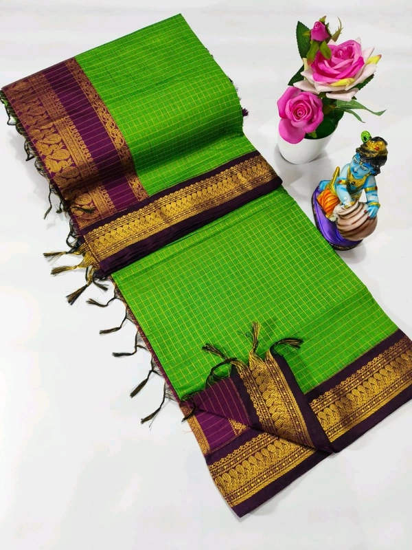 Checked Kalyani Cotton Saree - KC0011