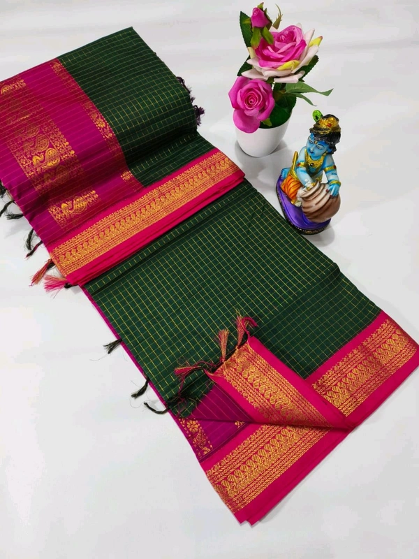 Checked Kalyani Cotton Saree - KC0013