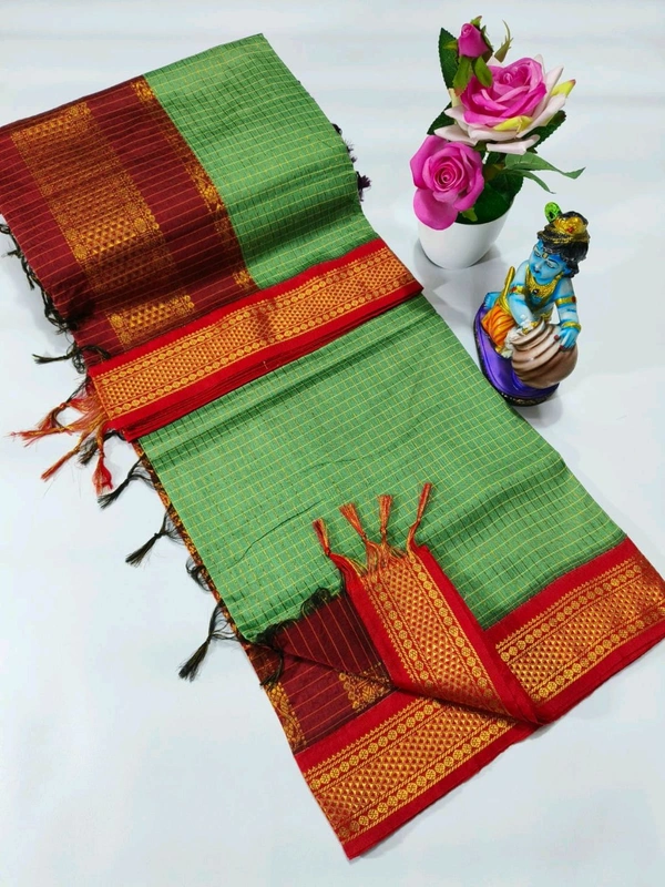 Checked Kalyani Cotton Saree - KC0016