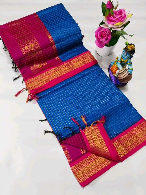 Checked Kalyani Cotton Saree - KC0017