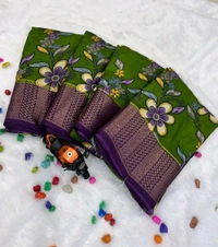 BEAUTIFUL SOFT DOLA SILK SAREE TIED UP - DW7401