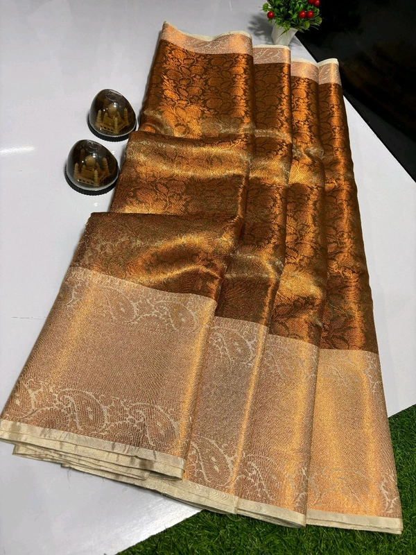 Banarasi Tissue Silk Copper Zari Weaving Saree - BT0801