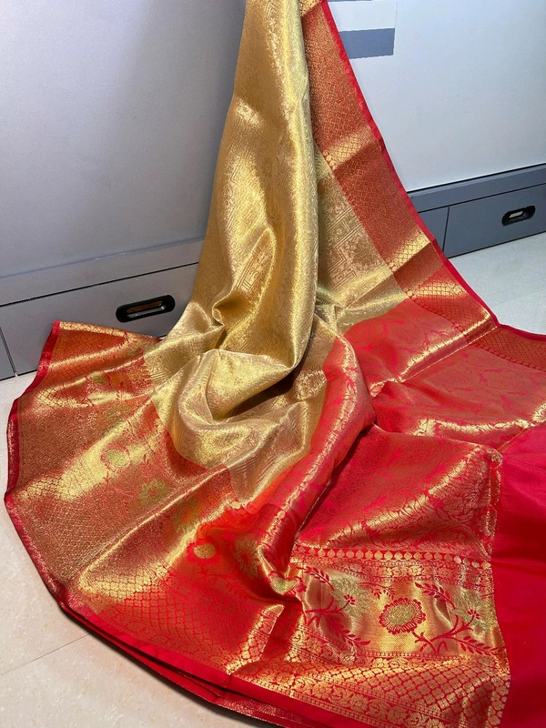 BT9104 Banarasi Kanjivaram Tissue Katan Soft Silk Saree