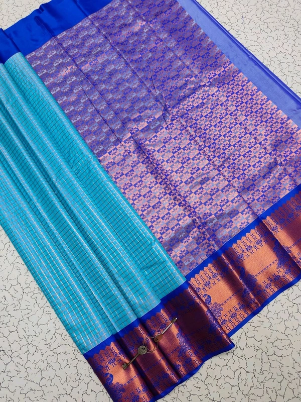 L13001 Very Rich Soft Silk Saree - Sky Blue