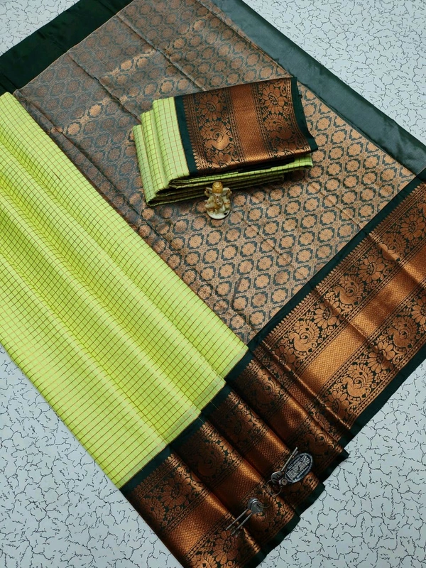 L13001 Very Rich Soft Silk Saree - Lime