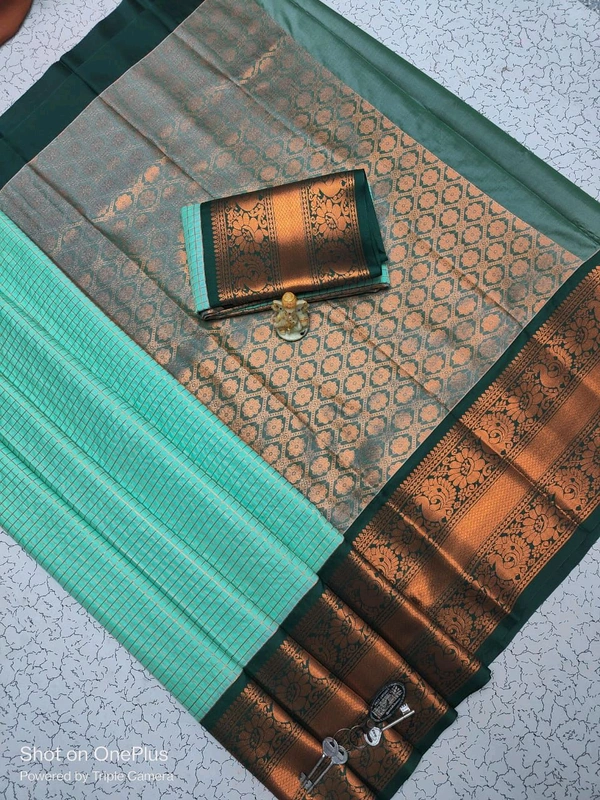 L13001 Very Rich Soft Silk Saree - Turquoise