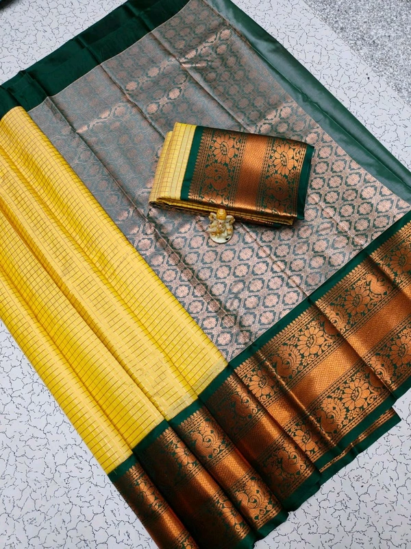 L13001 Very Rich Soft Silk Saree - Yellow