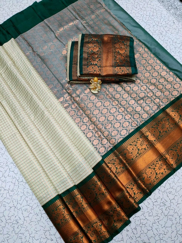 L13001 Very Rich Soft Silk Saree - Off white