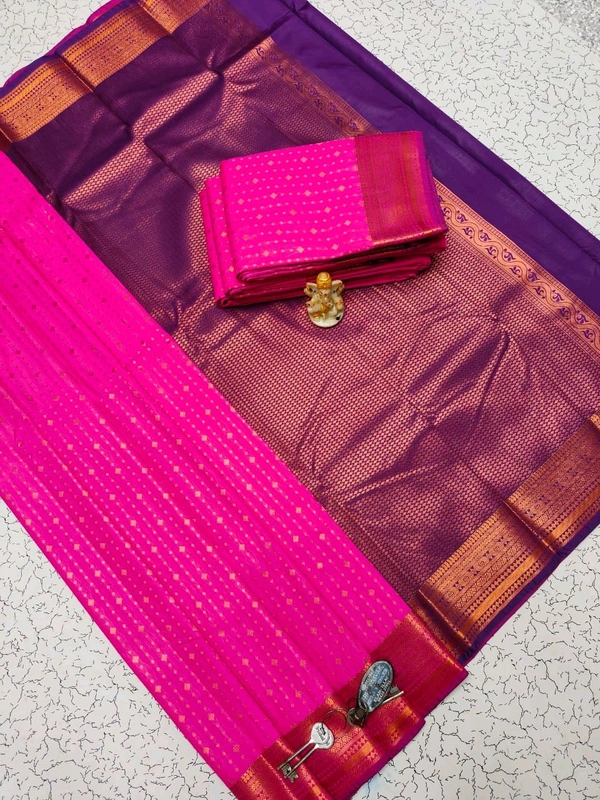 L13003 Soft Silk Saree - Blush Pink