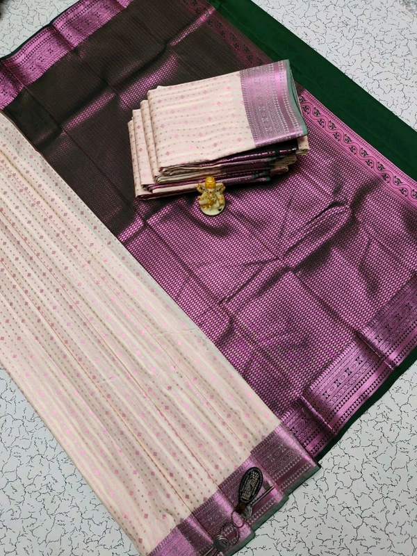 L13003 Soft Silk Saree - White