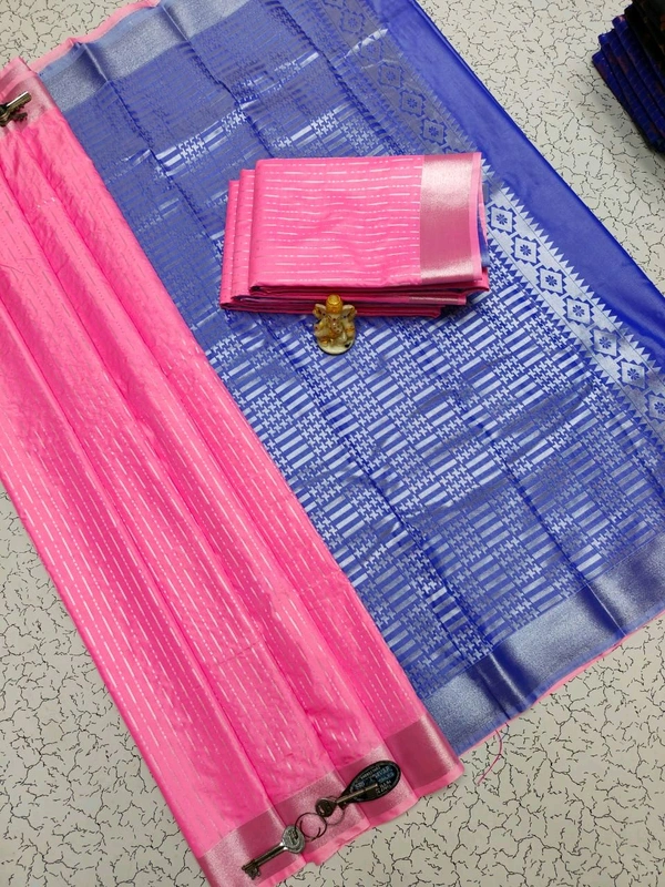 L13004 SOFT SILK SAREE FULL LINE  - pink