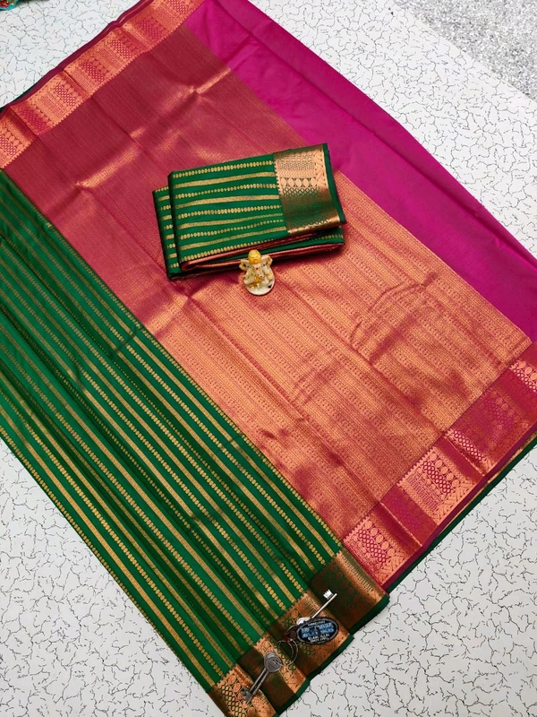 L13005 Soft Silk Saree - Green